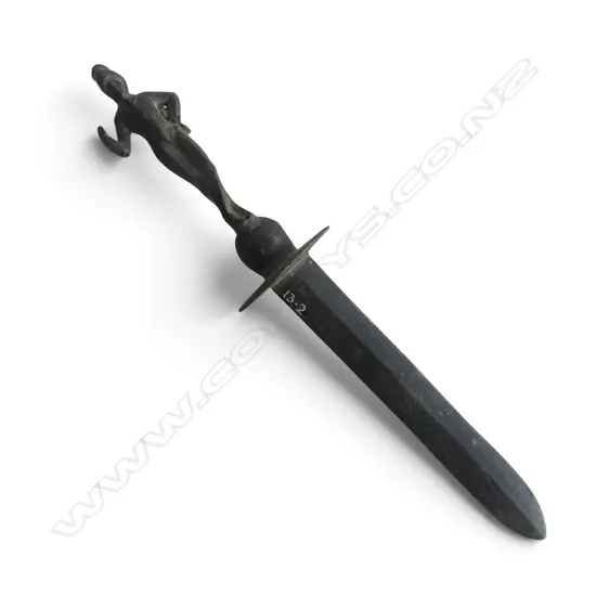 BRONZE FIGURED DAGGER L.235mm