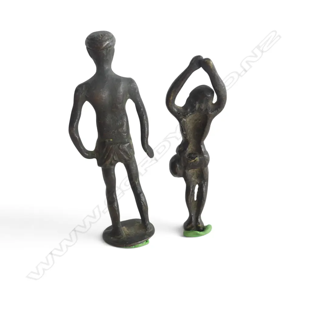 2 ANCIENT? BRONZE FIGURES H.100mm Image 1++