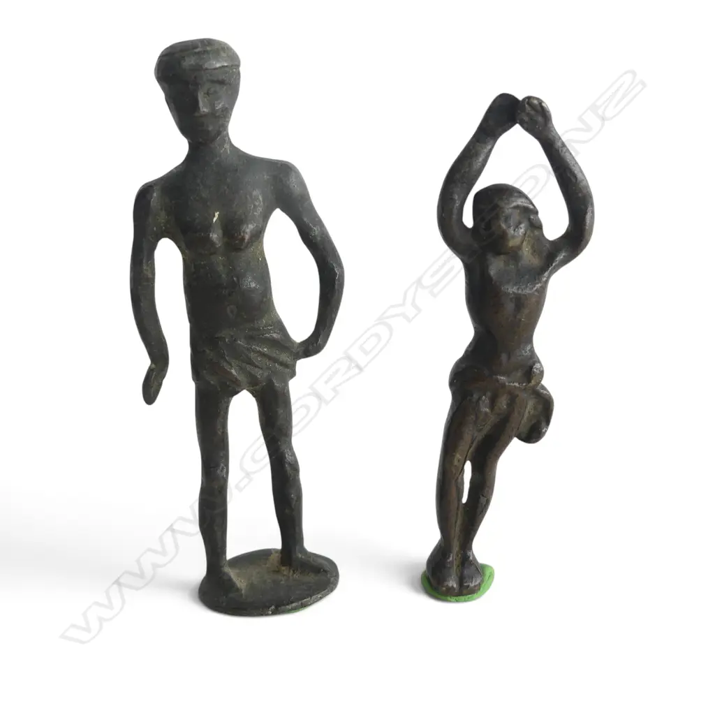 2 ANCIENT? BRONZE FIGURES H.100mm Image 1++