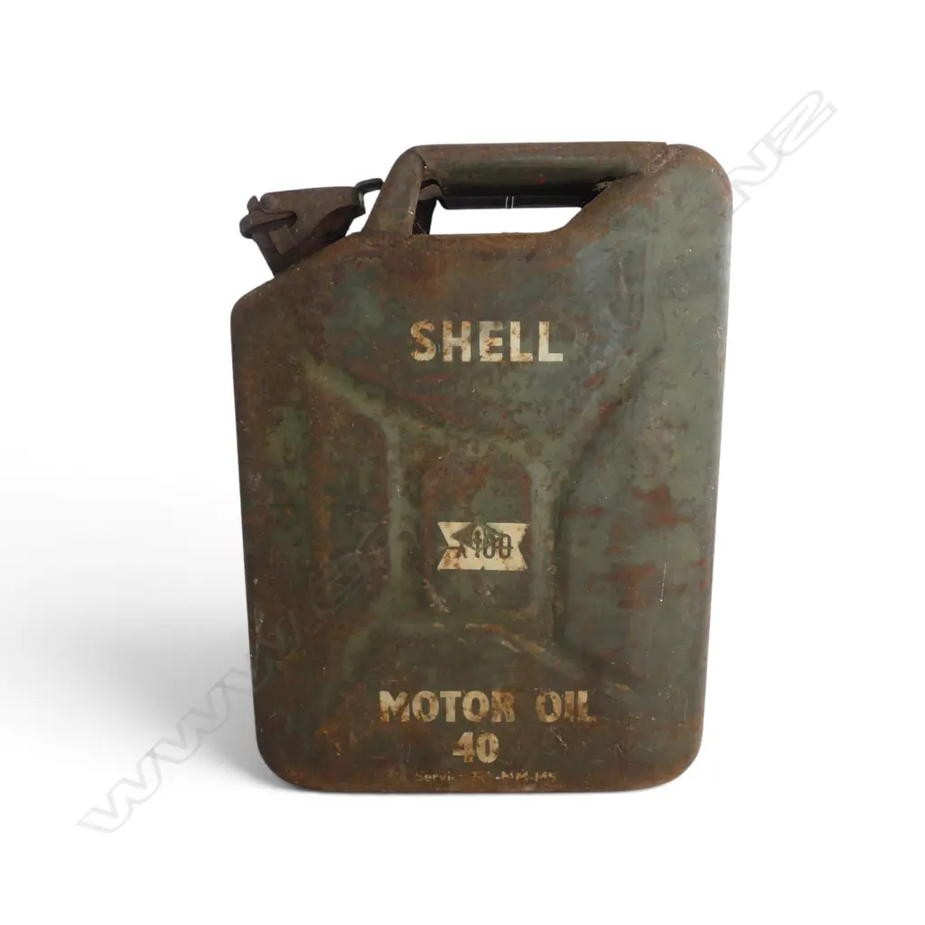 VINTAGE SHELL X100 MOTOR OIL CAN H.4700mm Image 1++
