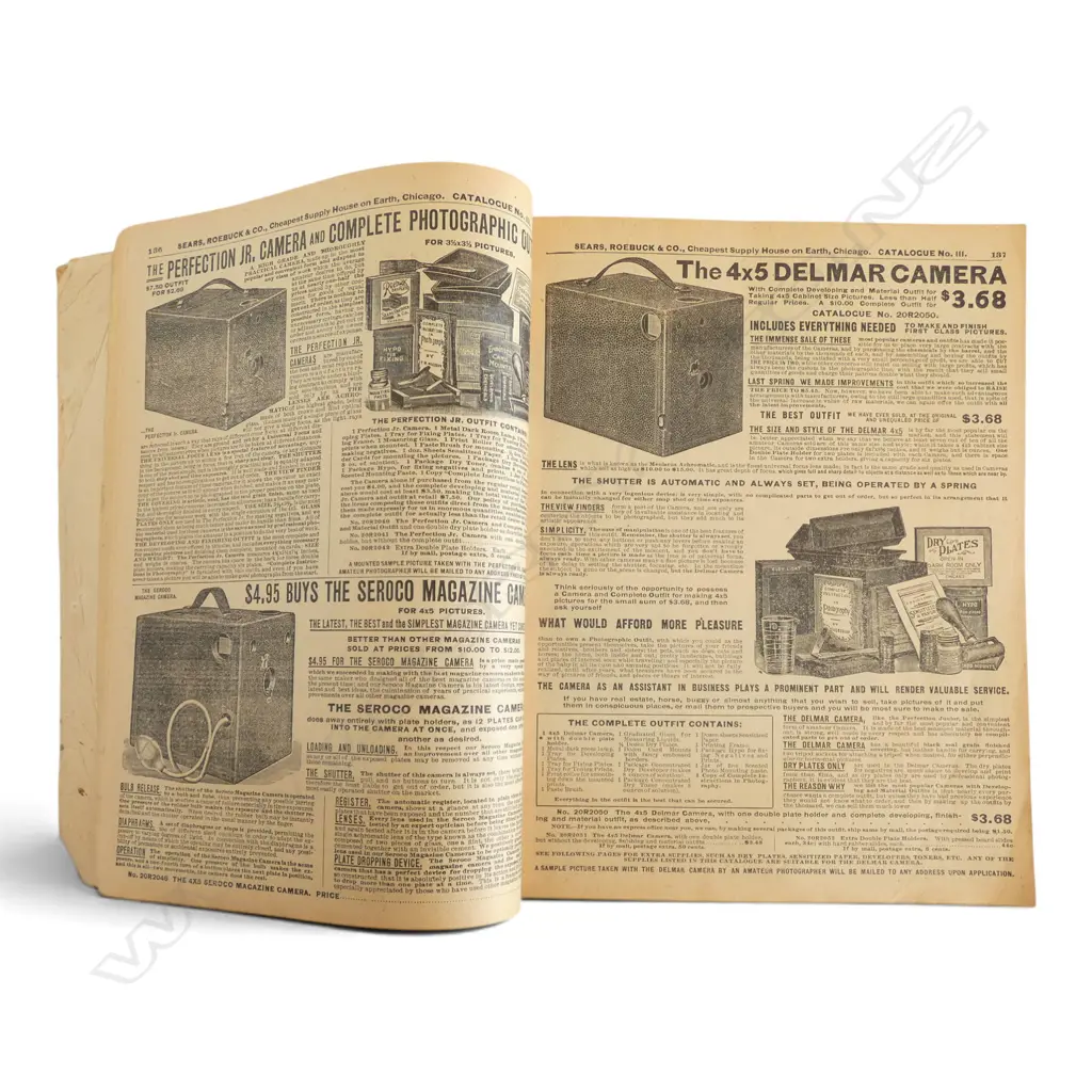 1969 REPRINT OF THE '1902 EDITION OF THE SEARS, ROEBUCK CATALOGUE' cover torn + CIGARETTE CARD ALBUM ships & trains Image 1++