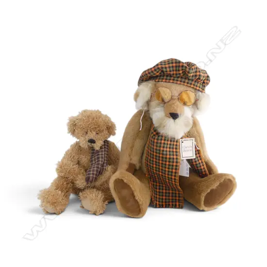 2 TEDDY BEARS w. SPECTACLES; Clare's Bear & Cuddlers 'Mark'