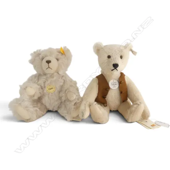 2 VINTAGE STEIFF SNOWY TEDDY BEARS H.300mm