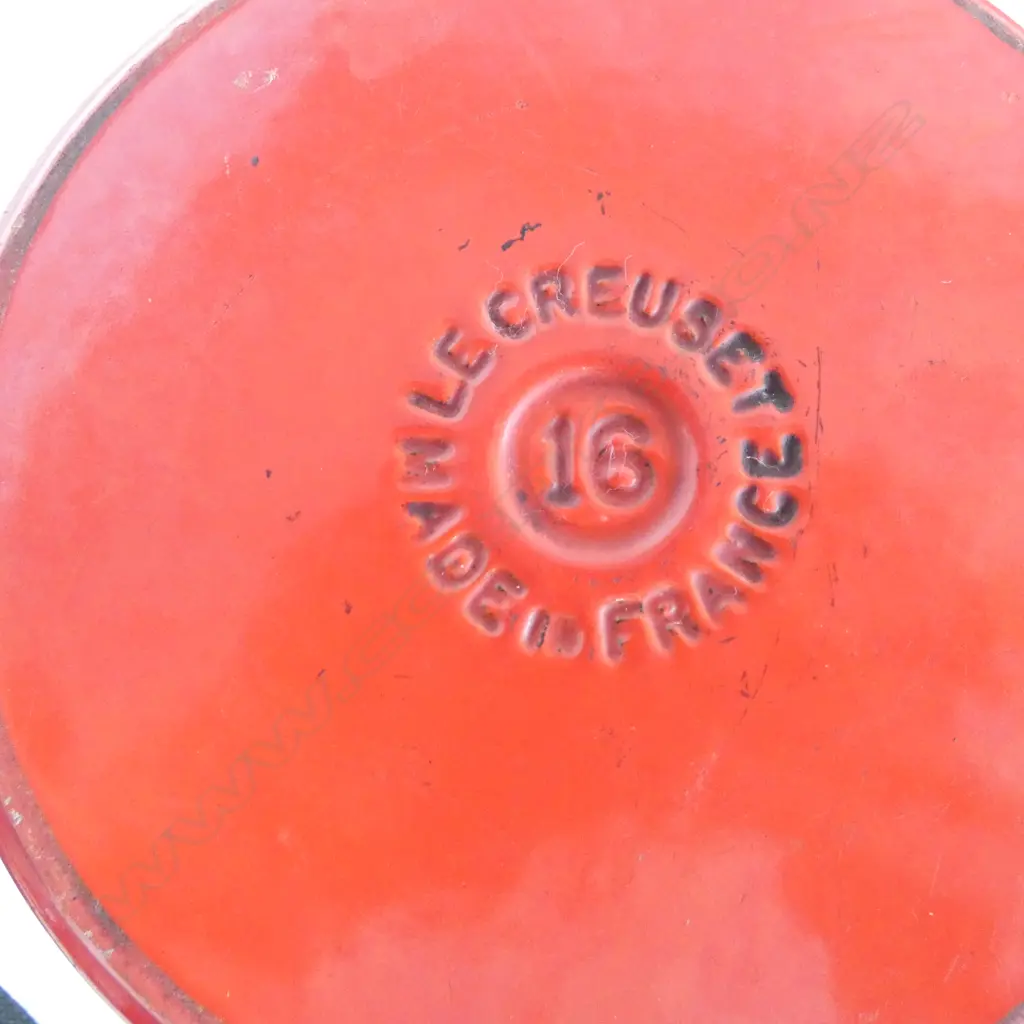 2 VNTG CAST IRON SAUCEPANS LE CREUSET FRANCE #16 & OTHER, L.295MM-370MM D.160MM-180MM Image 1++