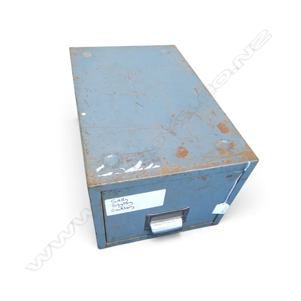 METAL FILE DRAWER w. ASST. CARVING KNIVES ETC Image 1++