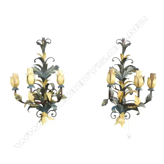 PR FRENCH TOLE 3 BRANCH SCONCES H.500mm