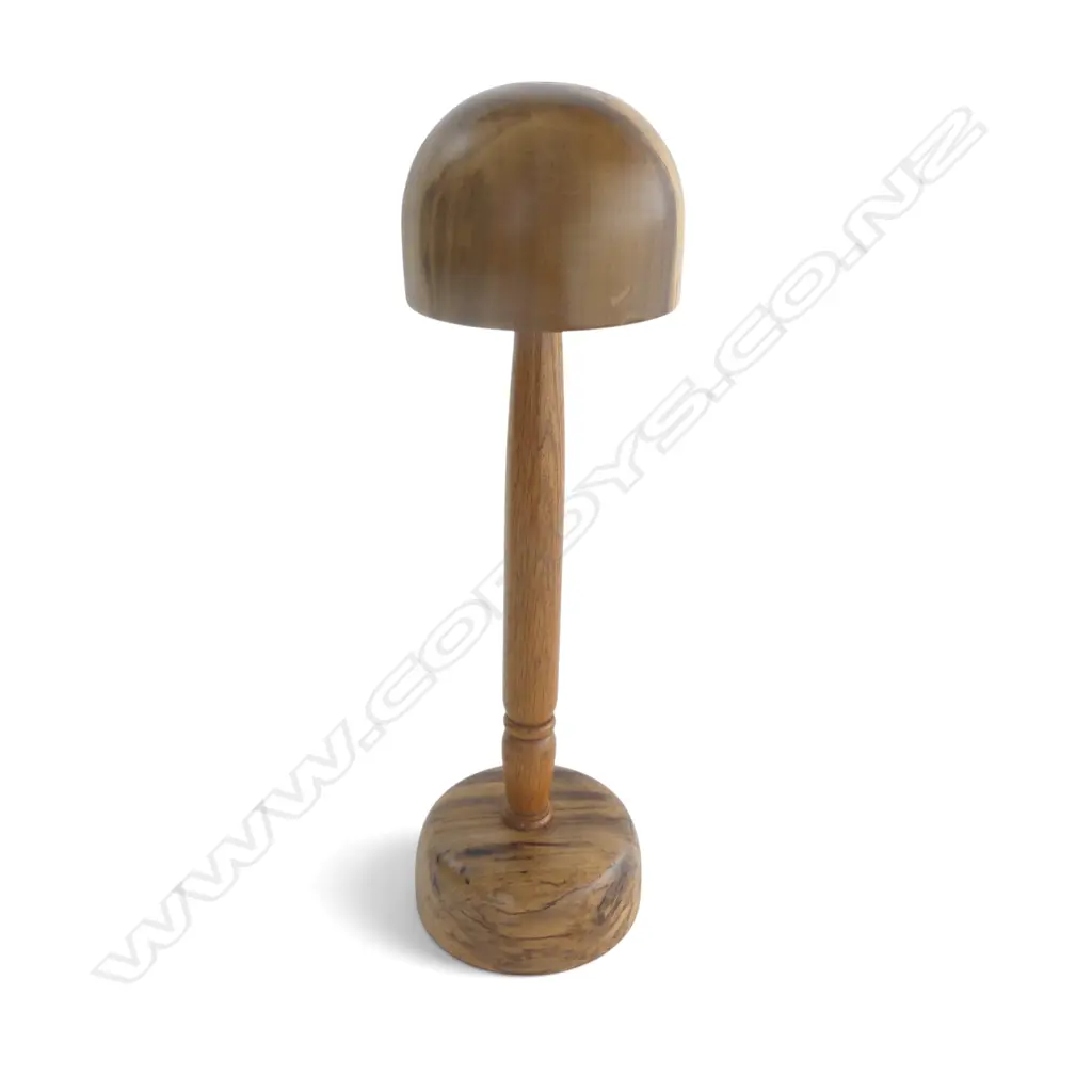 WOODEN HAT BLOCK STAND 500 H x 140 L mm Image 1++