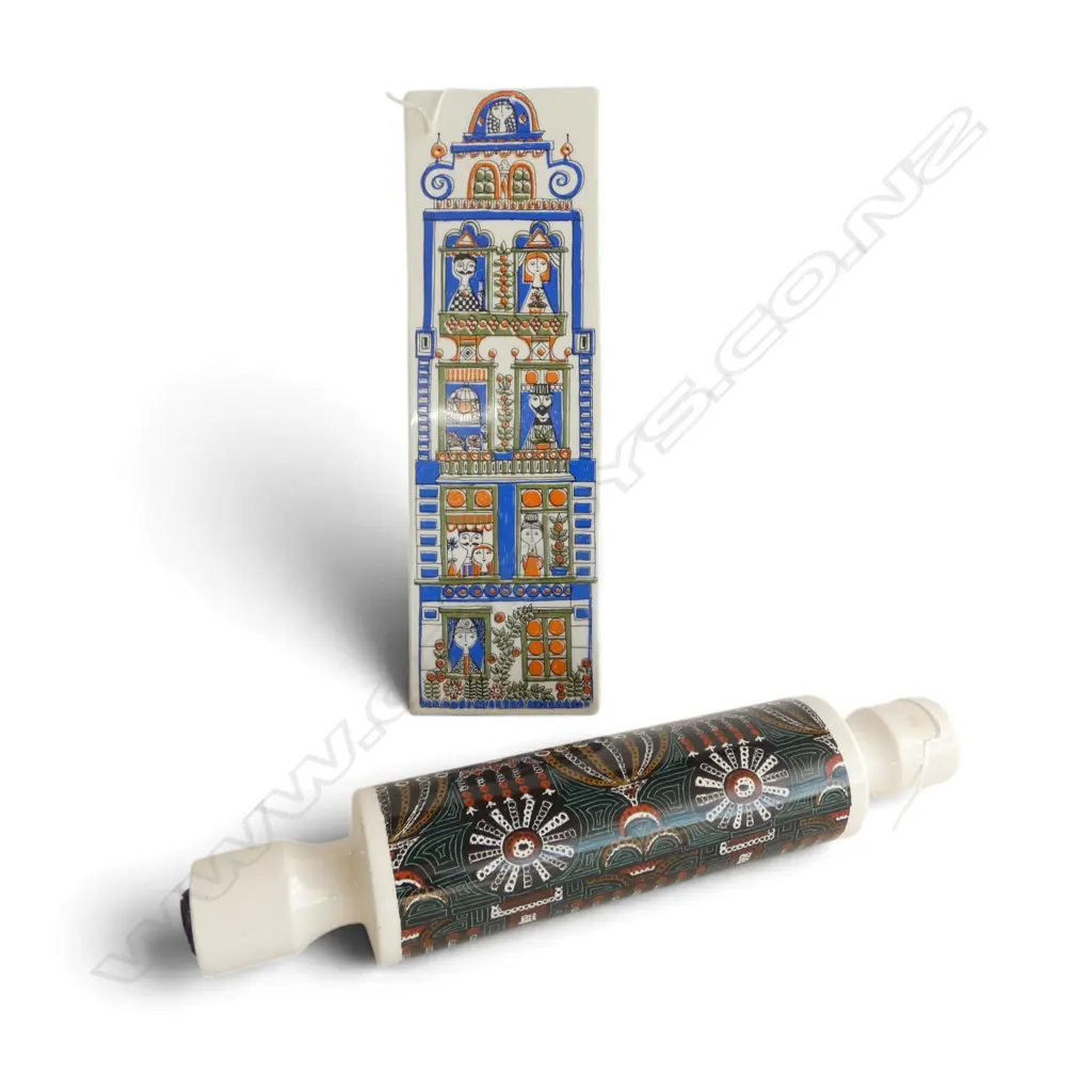 HUSET TURI DESIGN FIGGIO FAJANGE NORWEIGIAN WALL PLAQUE L360MM & ROLLING PIN L350MM Image 1++