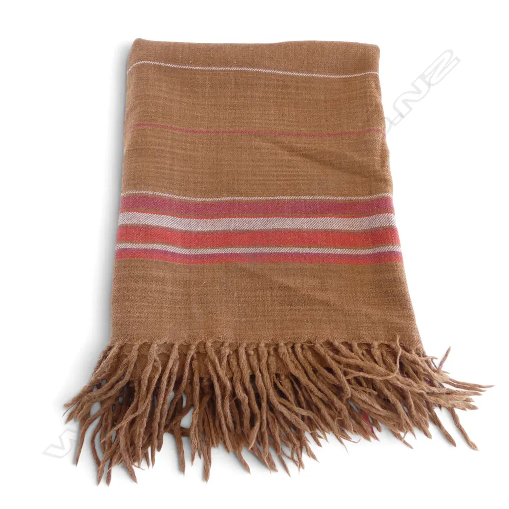 MOHAIR COTTAGE CAR RUG BROWN & RED COLOURWAY L1800 W1400MM Image 1++