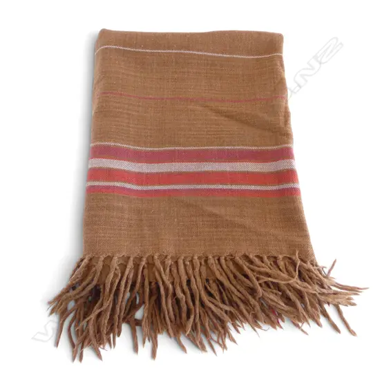 MOHAIR COTTAGE CAR RUG BROWN & RED COLOURWAY L1800 W1400MM