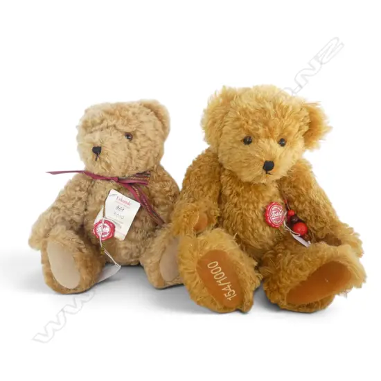 2 VINTAGE HERMANN TEDDY BEARS H.380mm