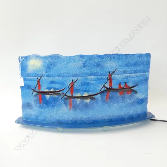 BLUE ART GLASS LAMP 540x135x265mm