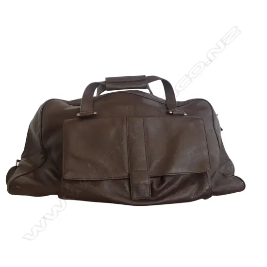 ECCO BROWN LEATHER WEEKEND TRAVEL BAG W.550mm