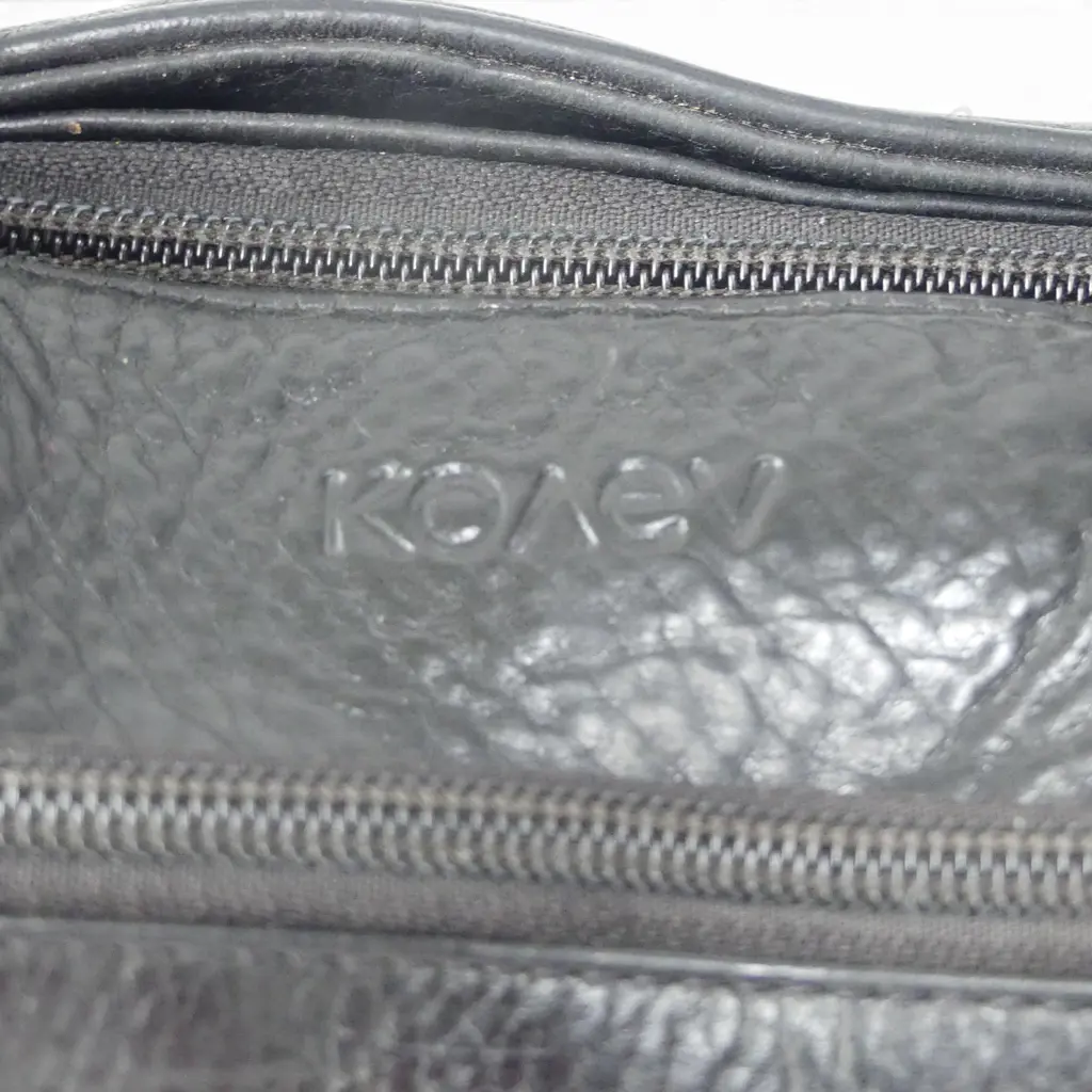 NZ KONEV BLACK PEBBLED LEATHER BAG ( MISSING SHOULDER STRAP), 450 X 260MM Image 1++