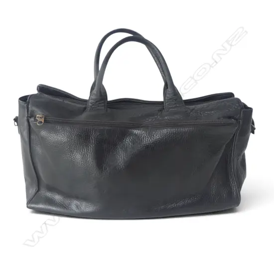 NZ KONEV BLACK PEBBLED LEATHER BAG ( MISSING SHOULDER STRAP), 450 X 260MM