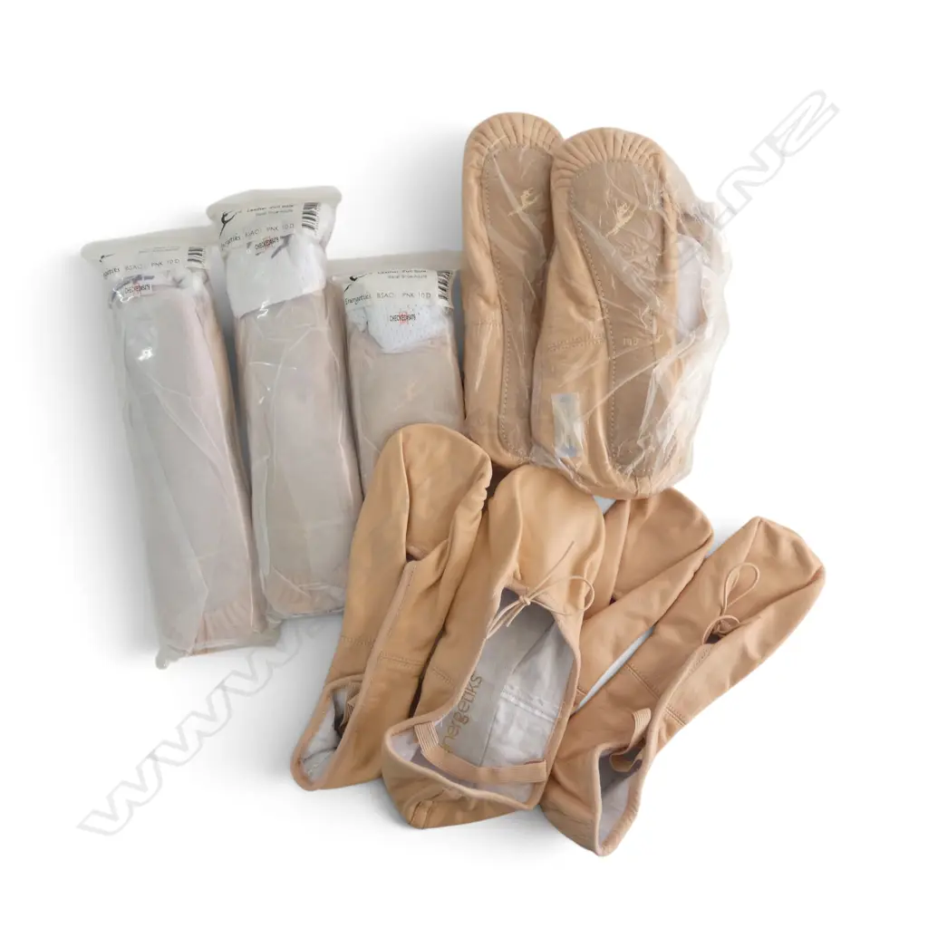 7 PRS PINK LEATHER ADULT BALLET SHOES SZ10D, ENERGETIKS BRAND, 4 prs in original packaging Image 1++