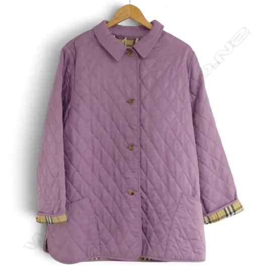 BURBERRY WOMEN'S LILAC 3/4 QUILTED JACKET, SZM, SUMMER WEIGHT