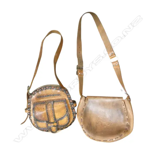 2 EMBOSSED LEATHER BAGS