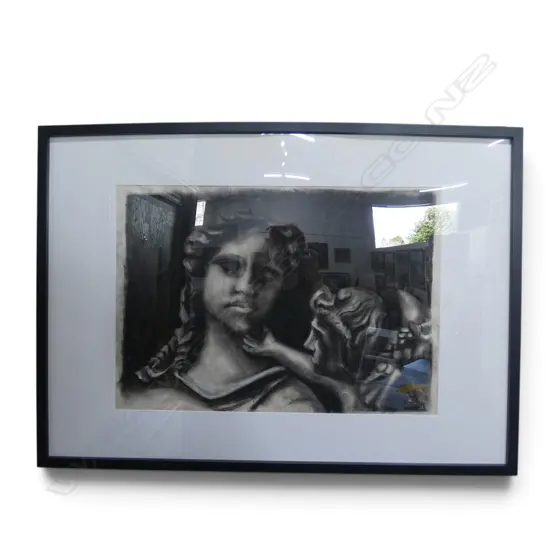 ARTIST UNKNOWN, UNTITLED CHARCOAL DRAWING, 400x580mm