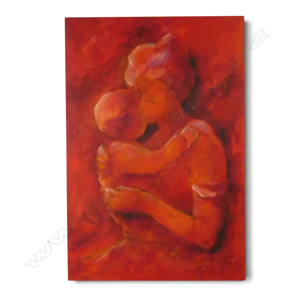 DOT GUNN, MOTHER & CHILD, ACRYLIC ON CANVAS, 800x540mm Image 1++