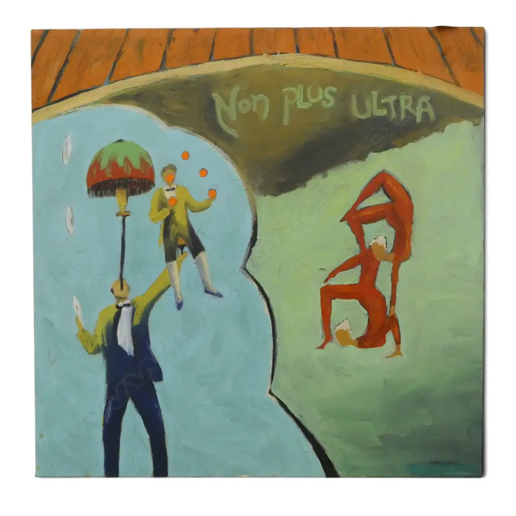 CATHERINE MAUGHAN 'NON PLUS ULTRA' ACRYLIC ON CANVAS, SIGNED & DATED 2002 505x505mm Image 1++