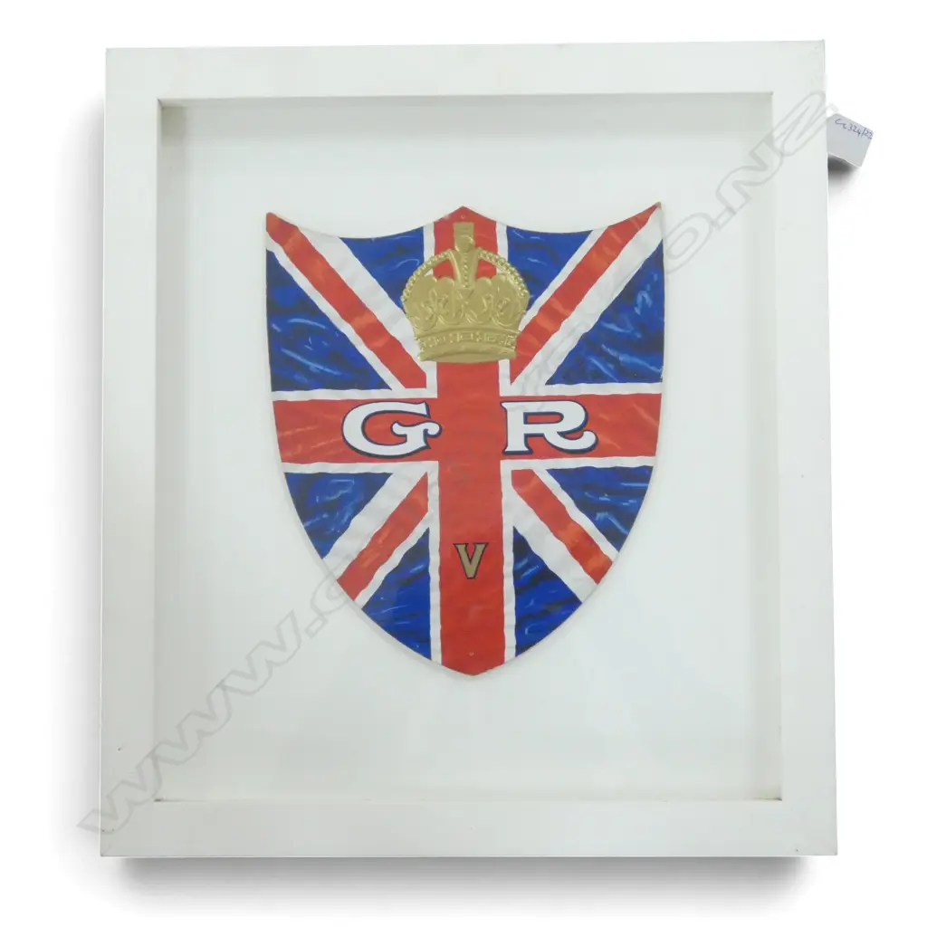FRAMED GEORGE V PLAQUE 270x230mm (460x410mm overall) Image 1++