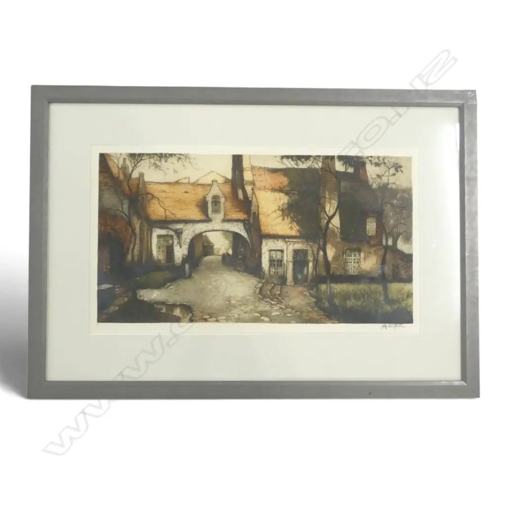 ALFRED VAN NESTE (1874-1969) BEGUINAGE A BRUGES, ETCHING 385x675mm Image 1++