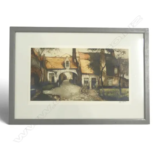 ALFRED VAN NESTE (1874-1969) BEGUINAGE A BRUGES, ETCHING 385x675mm