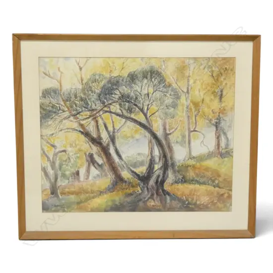 IVY COPELAND, 'TREES IN AUTUMN, PASTEL, SIGNED AND DATED 1949, 470 X 580MM