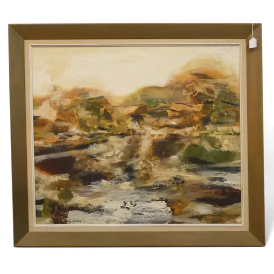 SUZANNE GOLDBERG, UNTITLED (LANDSCAPE), OIL ON BOARD, SIGNED AND DATED '69, 670 X 780MM