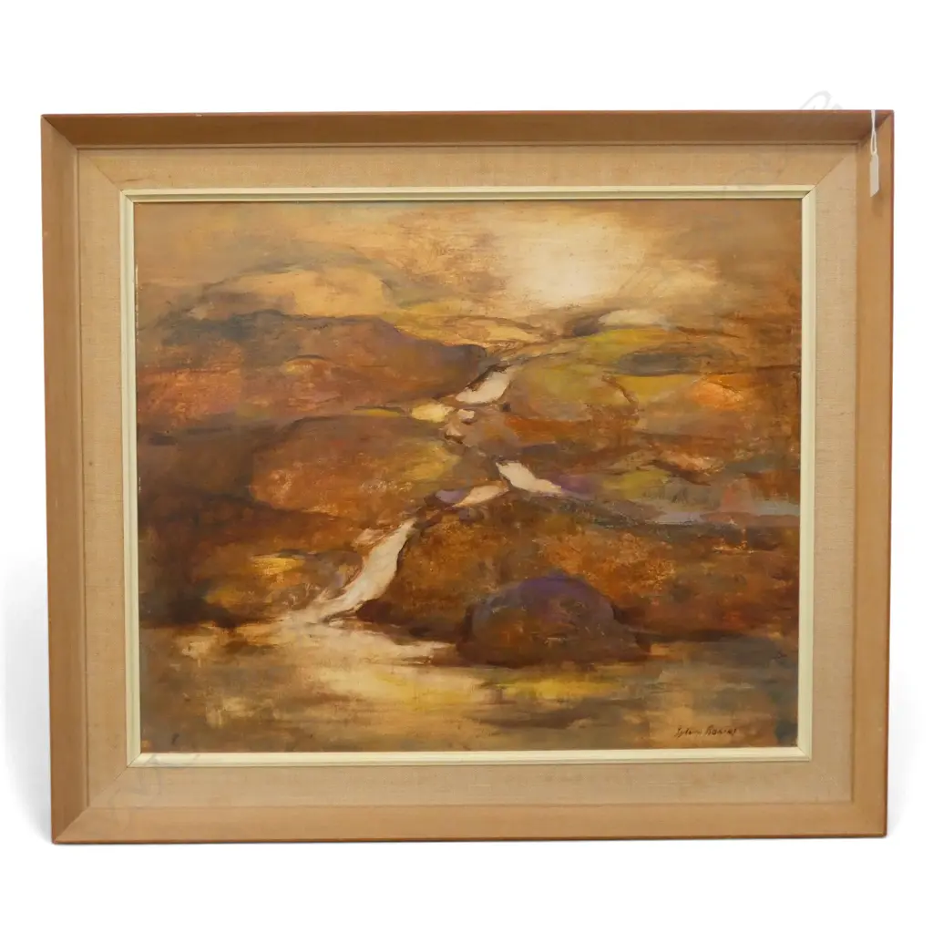 SYLVIA ROBINS, 'WATER OVER ROCKS', OIL ON BOARD, SIGNED, 500 X 590MM Image 1++