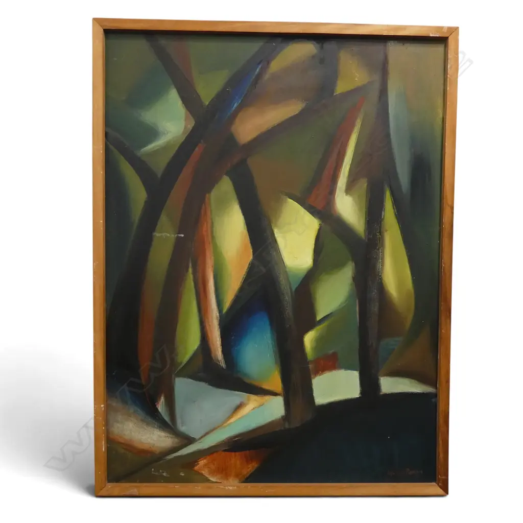 SYLVIA ROBINS, LANDSCAPE & TREES, OIL ON BOARD, SIGNED, 790 X 600mm Image 1++