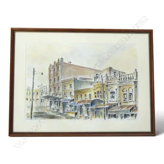 GORDON TICE, 'VICTORIA ST WEST' 1971, INK AND WASH, SIGNED AND DATED, 360 X 530mm