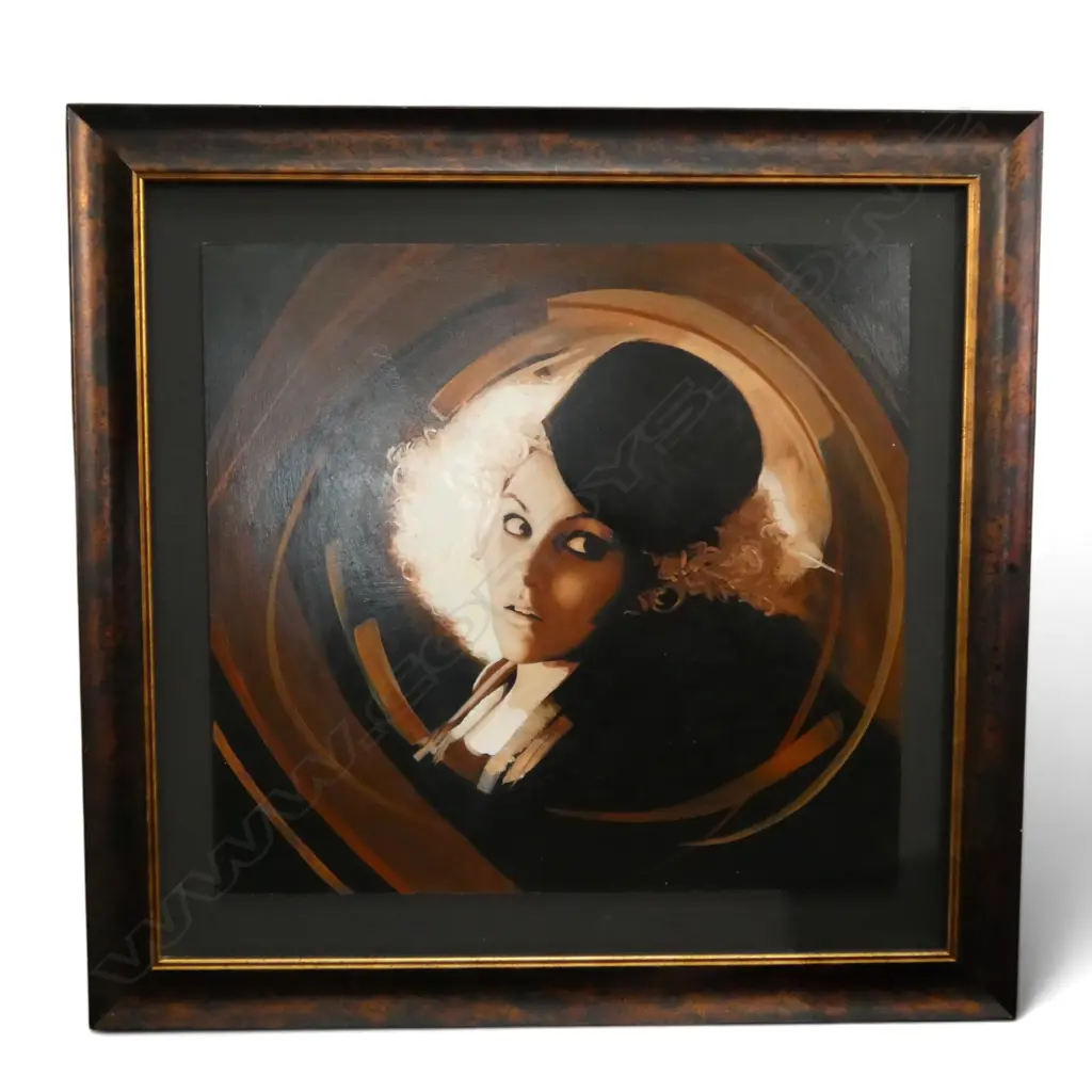 LUKE HOLLIS, PORTRAIT OF A LADY, OIL ON BOARD, 670x710mm Image 1++