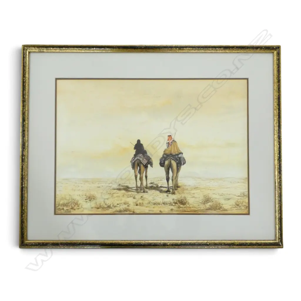 A. BAITEM, 2 CAMEL RIDERS, WC 340x490mm Image 1++