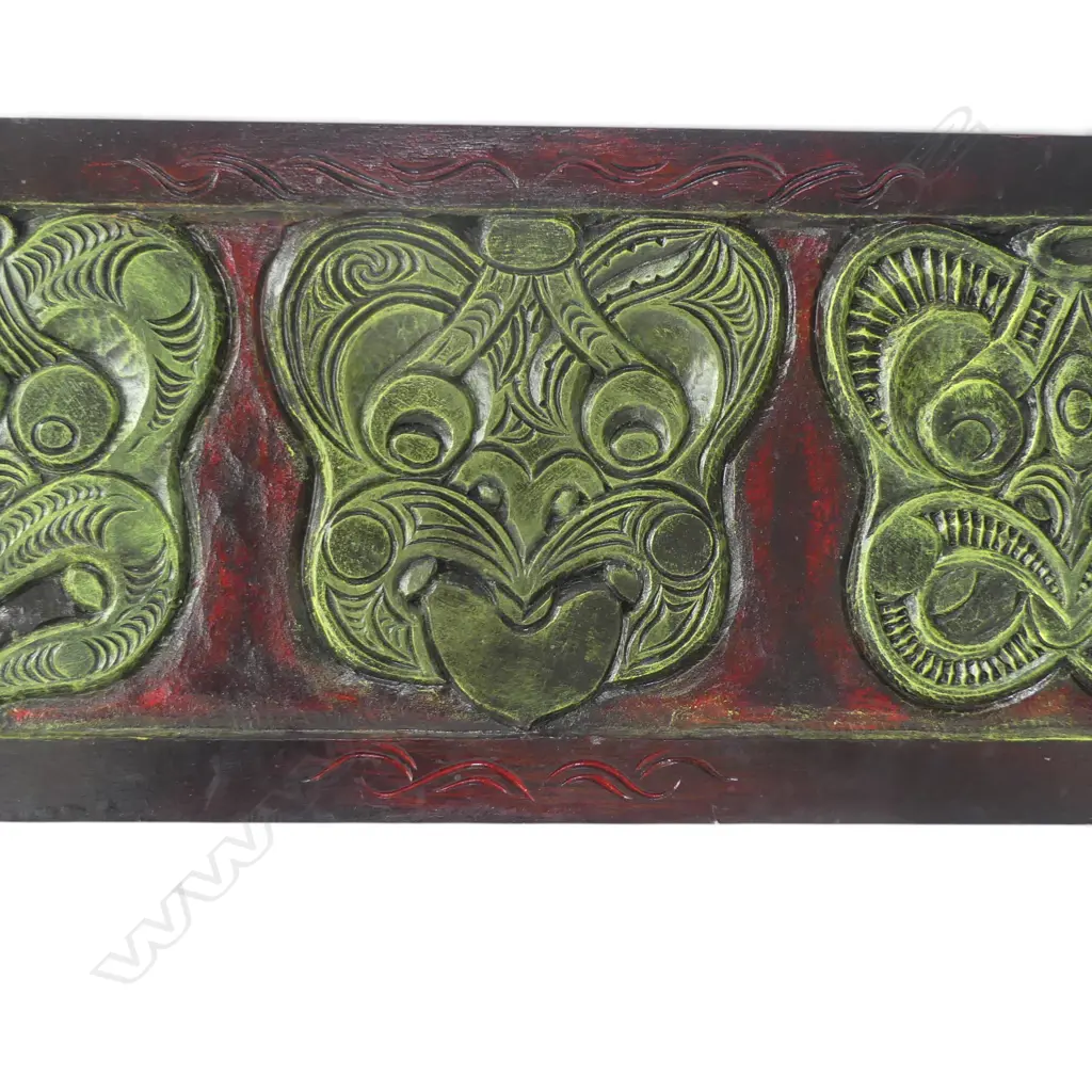 CARVED WHEKU HEAD PANEL 865x315mm Image 1++