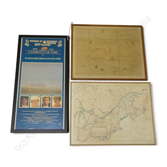 CHARIOTS OF FIRE POSTER 670x325mm, 2 MAP PRINTS