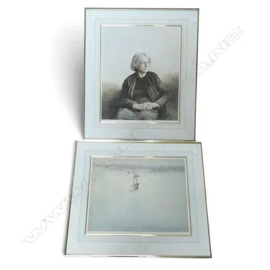 2 R CHING SIGNED PRINTS, RED BILLED GULL 310/850 & BLOOMSBURY GROUP 222/500  GLASS A/Fglass faults, 640x530mm