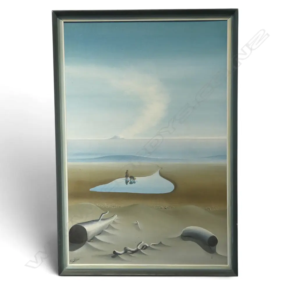 STAURT V. SLADE, UNTITLED, LOOKING OUT TO WHITE ISLAND, OIL ON CANVAS BOARD, 900x590mm Image 1++