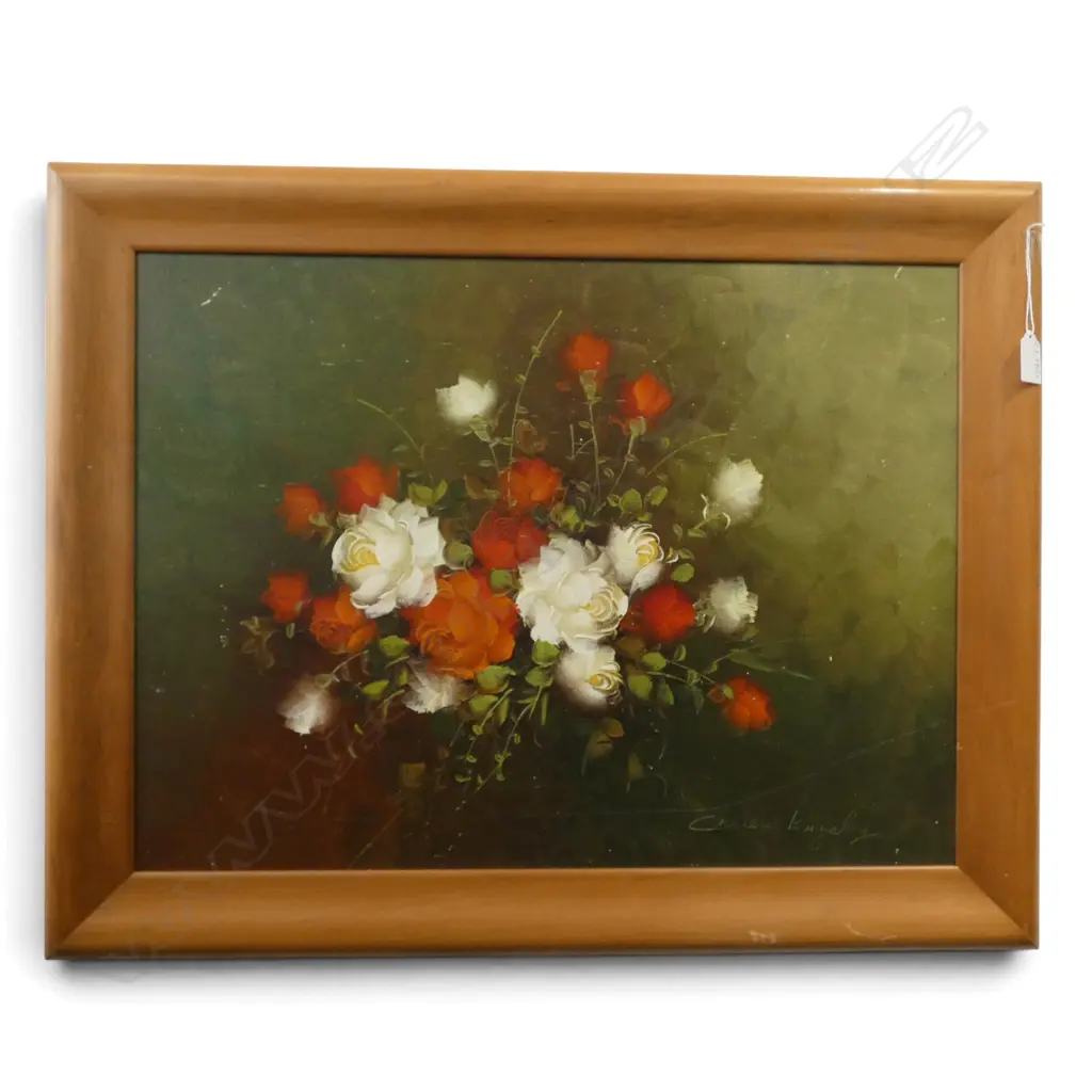 CHARLES KINGSLEY, FLORAL STILL LIFE, OIL ON BOARD 430x580mm Image 1++