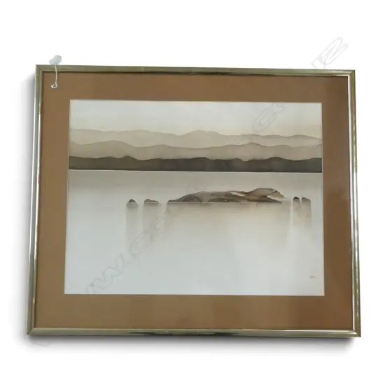 SIGNED BROWN LANDSCAPE WC 500x660mm