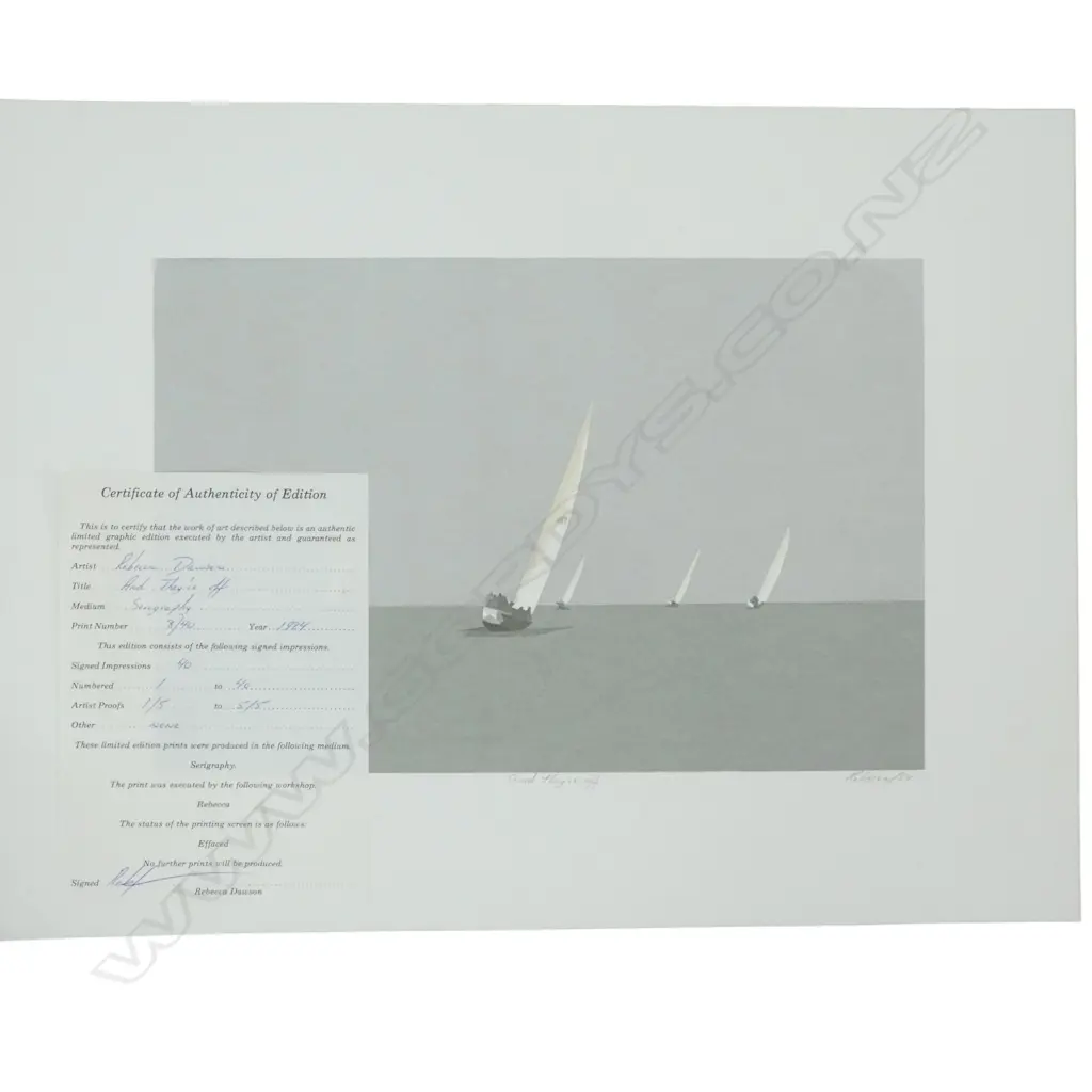 COLLECTION OF 5 NUMBERED SCREEN PRINTS SIGNED REBECCA DAWSON Image 1++