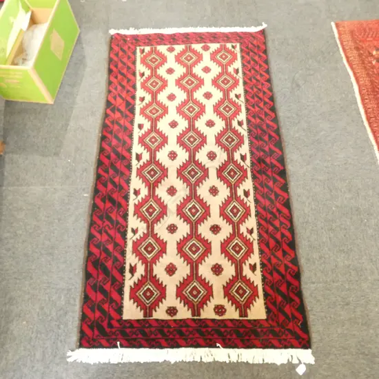 HAND KNOTTED WOOL PILE BALUCH RUG 1840x1020mm