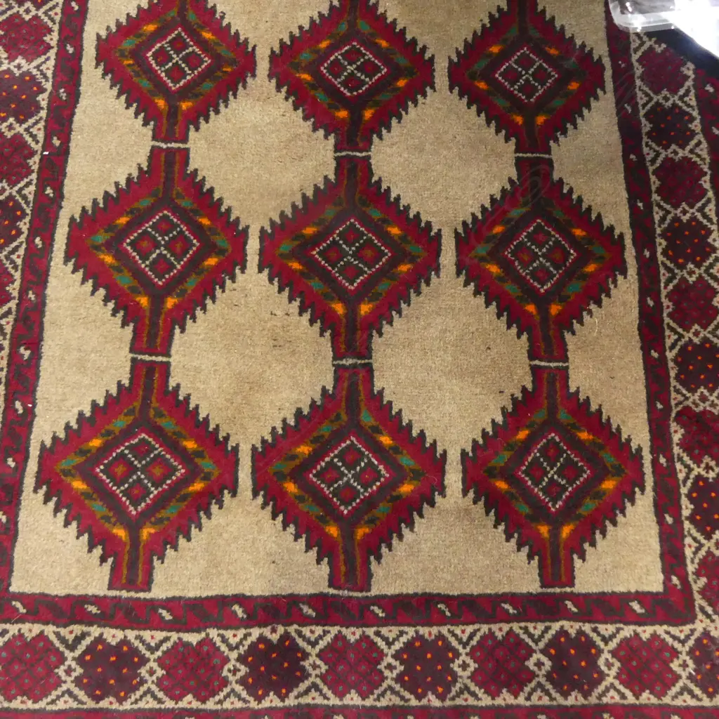 HAND KNOTTED WOOL PILE BALUCH RUG 1840x960mm Image 1++