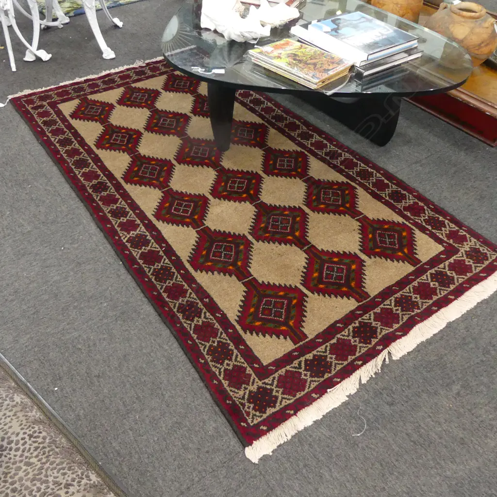 HAND KNOTTED WOOL PILE BALUCH RUG 1840x960mm Image 1++