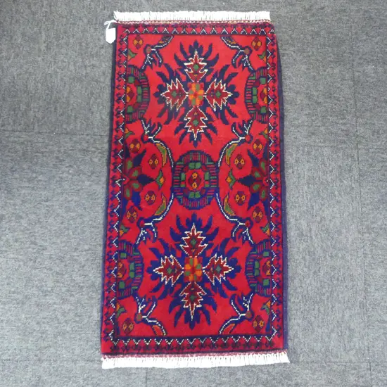 SMALL HAND-KNOTTED ANDKHOY RUG, 800 x 410mm