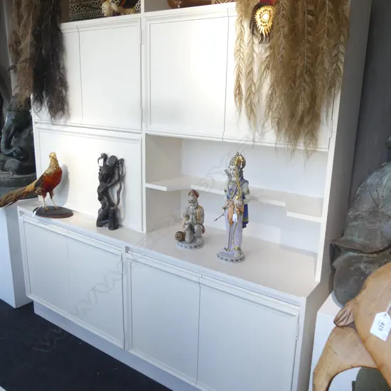LATE 20thC WHITE WALL UNIT 1830x460x2105mm