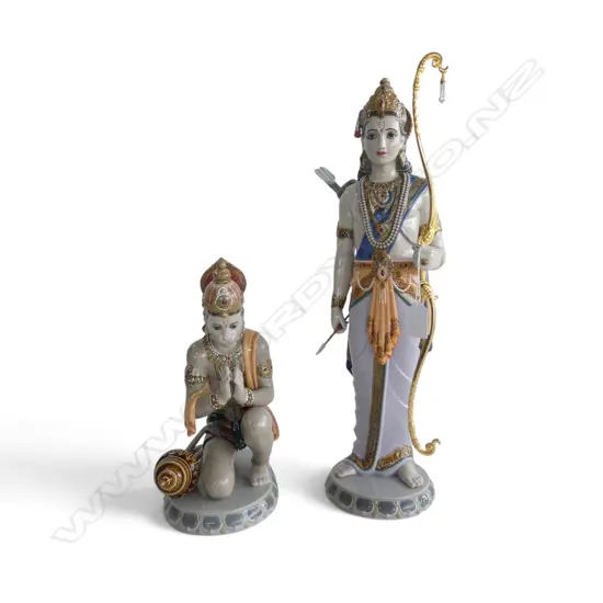 LLADRO 'LAKSHMAN AND HANUMAN' FIGURINES w. box H.470mm