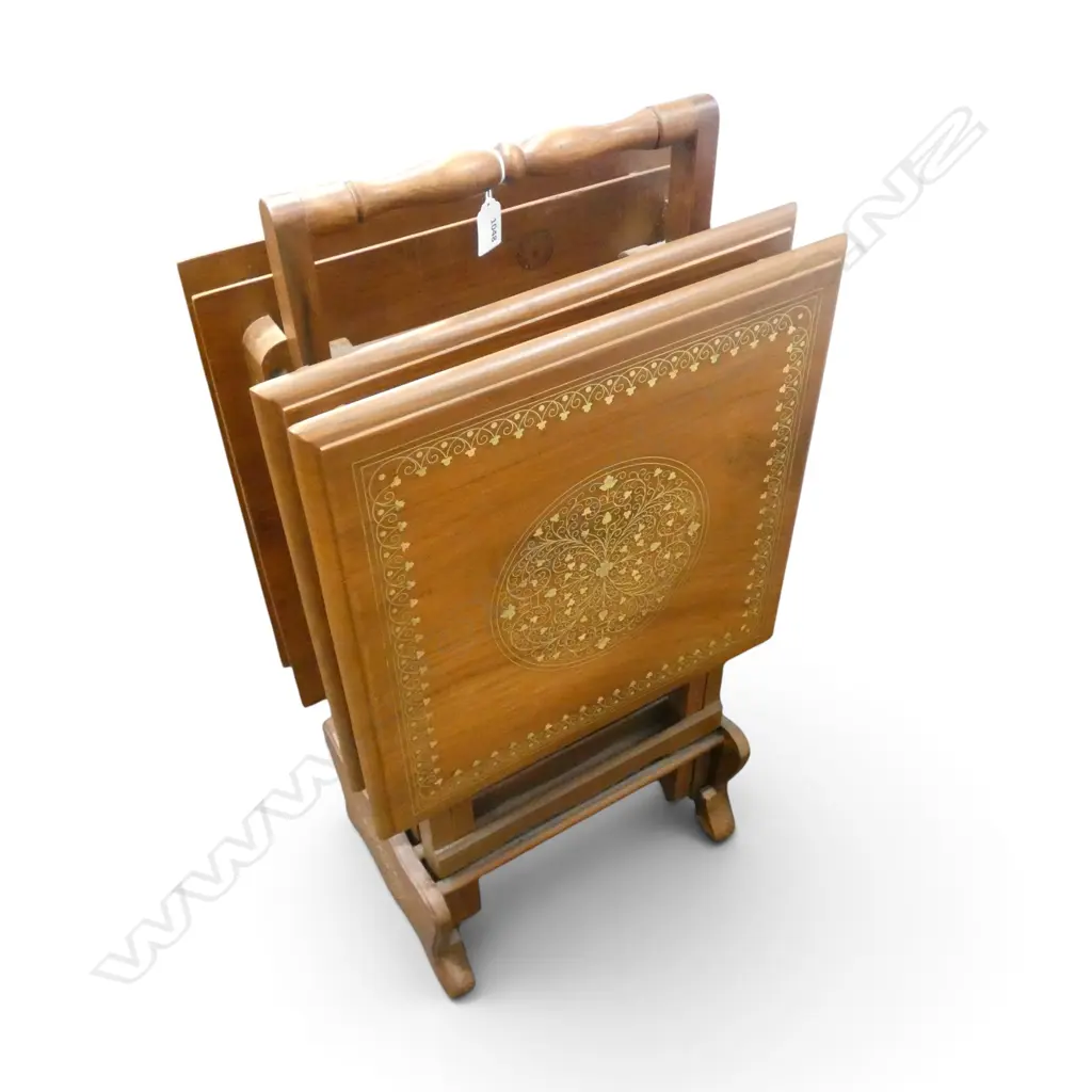 4 WOODEN PICNIC TABLES IN CARRY RACK - MADE IN PAKISTAN Image 1++