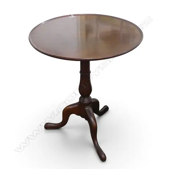 ANTIQUE MAHOGANY TILT TOP WINE TABLE H.730mm, 600mm